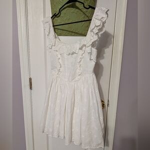 MARBLE Elegant White Eyelet Dress
